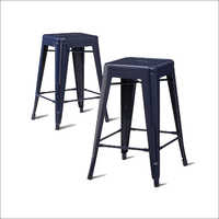Iron Stool - Iron Material, Matte Black Finish | Modern Design, Easy To Clean, Non-foldable, Non-stackable