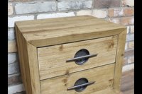 Olbia Solid Wood Metal Square Bedside Table