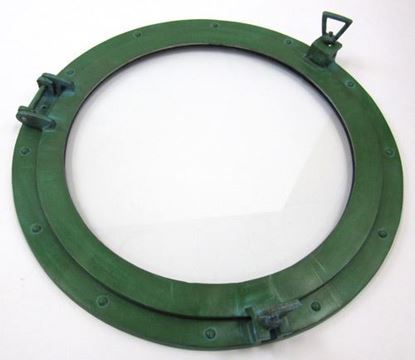Porthole Glass Aluminum Green 20 Inch - Aluminum Frame, 20 Inch Diameter, Aged Copper Look | Decorative, Durable, Stylish Wall Mount