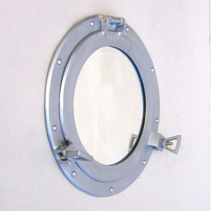 Porthole Mirror Aluminum 11 Inch - Aluminum Frame, Chrome Finish, Nautical Wall Decor