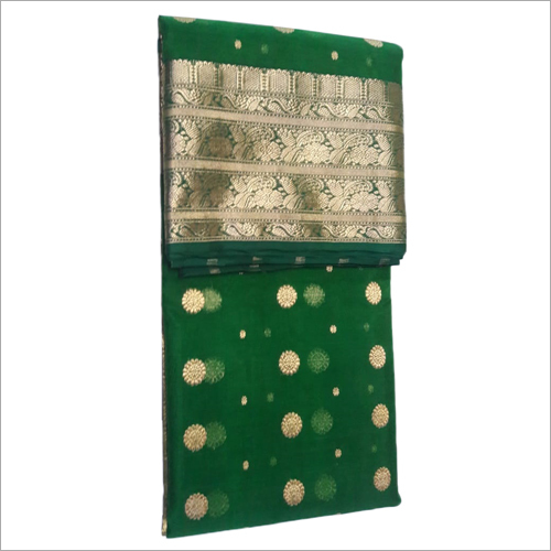 Silk Ladies Green Chanderi Saree