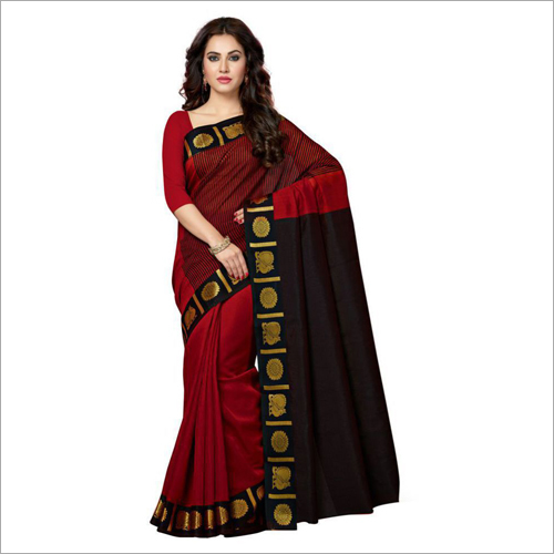 Multicolor Ladies Cotton Chanderi Saree