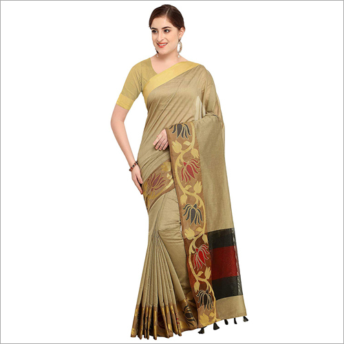 Multicolor Ladies Chanderi Tassel Sarees