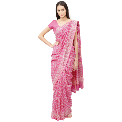 Pink Ladies Printed Saree