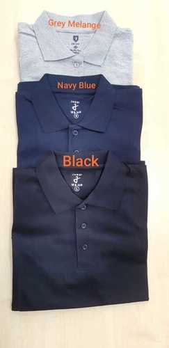 Soft Cotton T-shirt - Cotton 180 GSM Sizes S-XXL | Colors: Grey Melange Navy Blue Black Unisex with Short Sleeves Polo Collar