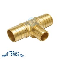 BRASS PEX BARB TEE