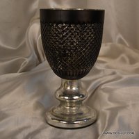 Black Glass Ice Cup Shape Candle Holder