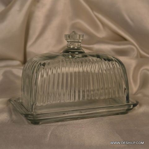 Clear Cutting Glass Antique Cake Cover