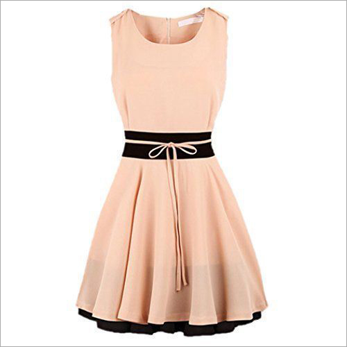 Ladies One Piece Dress - Trendy Design, Sizes S-L-XL | Anti-Wrinkle, Breathable, Non-Toxic, Washable, Sleeveless, Plain Pattern