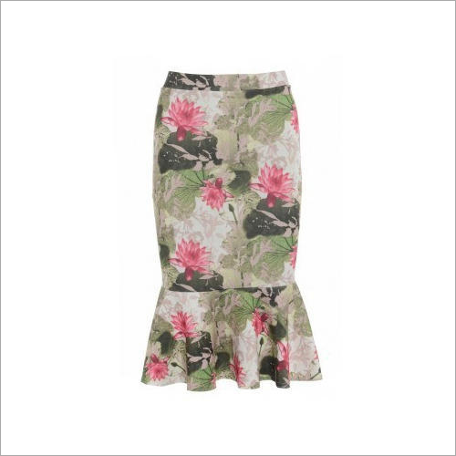 Ladies Printed Skirt - Cotton, Medium/Large/Small Sizes | Floral Print, Trendy Casual Wear for Versatile Outfits