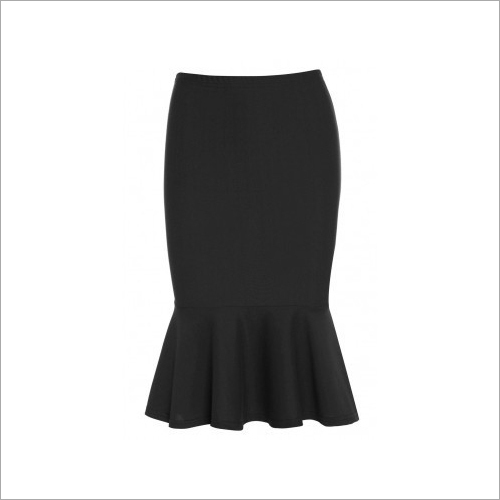 Ladies Plain Skirt - Cotton Blend, Sizes S to XL, Black | Casual Style, Versatile for Office Meetings, Events, and Everyday Wear