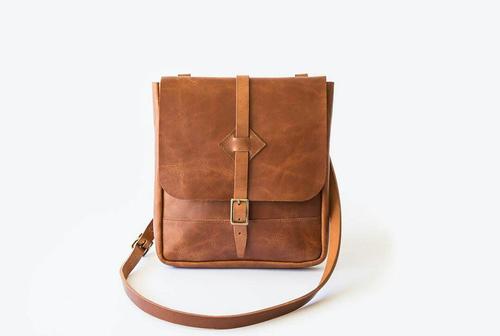 Mens Tan Sling Leather Bag