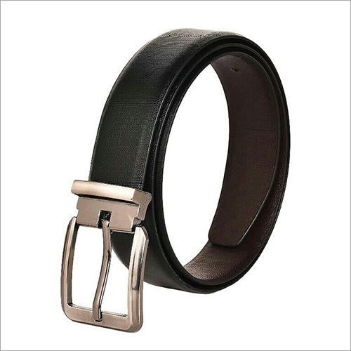 Mens Sleek Black Leather Formal Belt