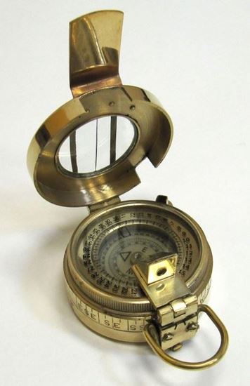 Brass prismatic Compass With Leather Pouch