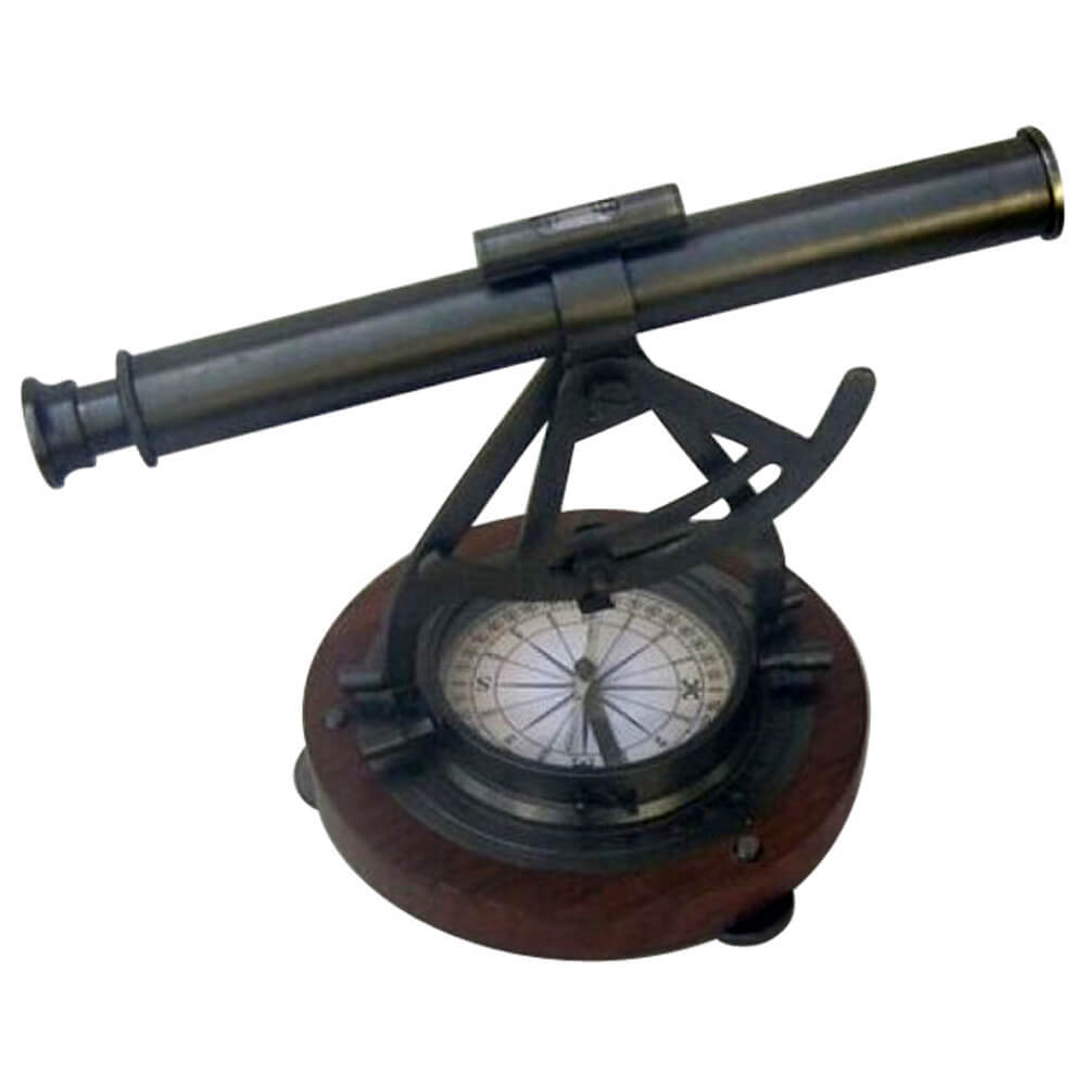 Alidade Theodolite Compass Wooden Base