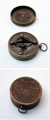 Pocket Sundial Compass with Lid