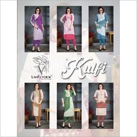 Designer Handloom Cotton Long Kurti - Embroidered Trendy Mix Color, Short Sleeves For Summer Elegance