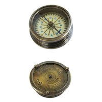 Solid Brass Pocket Compass With Mechanical Calendar
