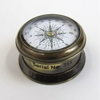 Solid Brass Drum Compass With Antique Finish