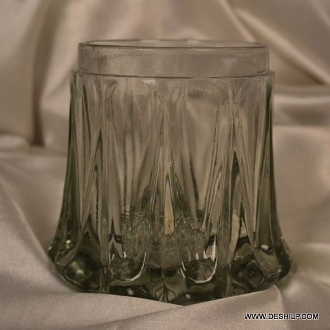 Clear Antique Glass Candle Holder