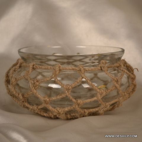 Matki Shape Glass Candle Holder