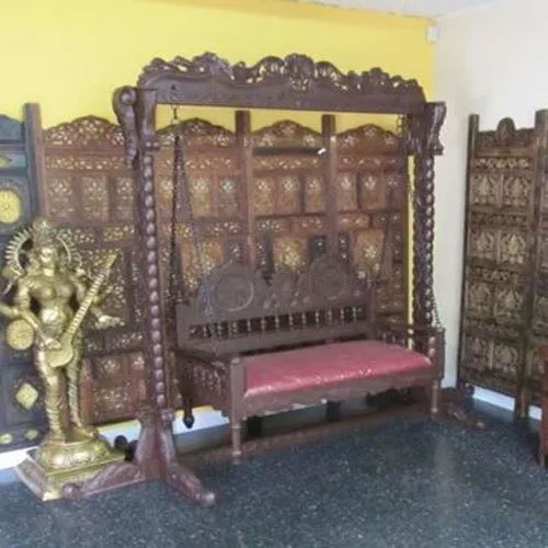 Carved Wooden Jhoola Swing