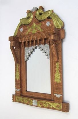 Wooden Jharokha Peacock Design Mirror