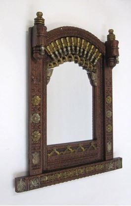 Wooden Jharoka Frame - Multi Color Finish, Intricate Carving, Traditional Design, Royal Look, Durable Wood