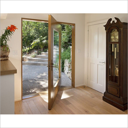 Wooden Veneer Swing Door Entrance