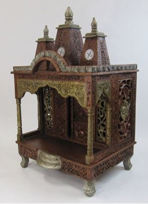 Large Wooden Temple Multi Color Finish