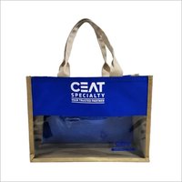 Caris Ceat Blue with Half clear Shopping Bag