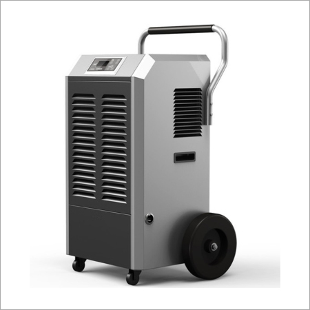 Big Wheels Portable Industrial Dehumidifier - Steel 40x60x80 cm Silver, 50L/day Capacity, Durable Efficient Performance