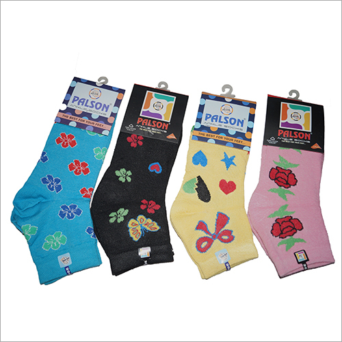 Multiple Color Ladies Printed Ankle Socks