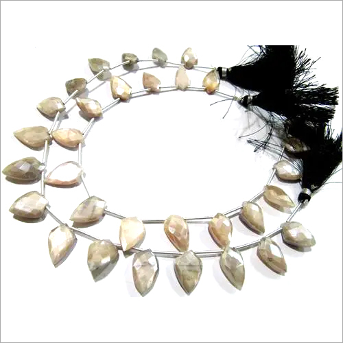 Natural Peach Moonstone AB mystic Coated Leaf Fancy Shape Briolette Beads