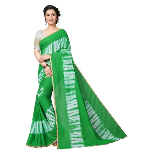 Leheriya Chiffon Saree With Brasso Net Blouse