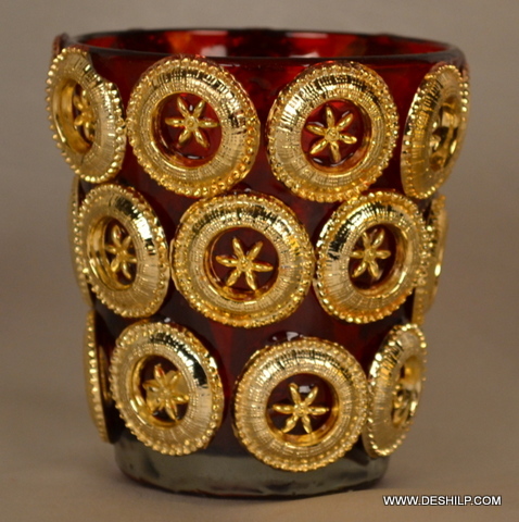 GlimmerCraft Beaded Glass Candle Jar