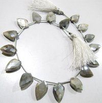 Natural Grey Moonstone AB mystic Coated Leaf Fancy Shape Briolette Beads