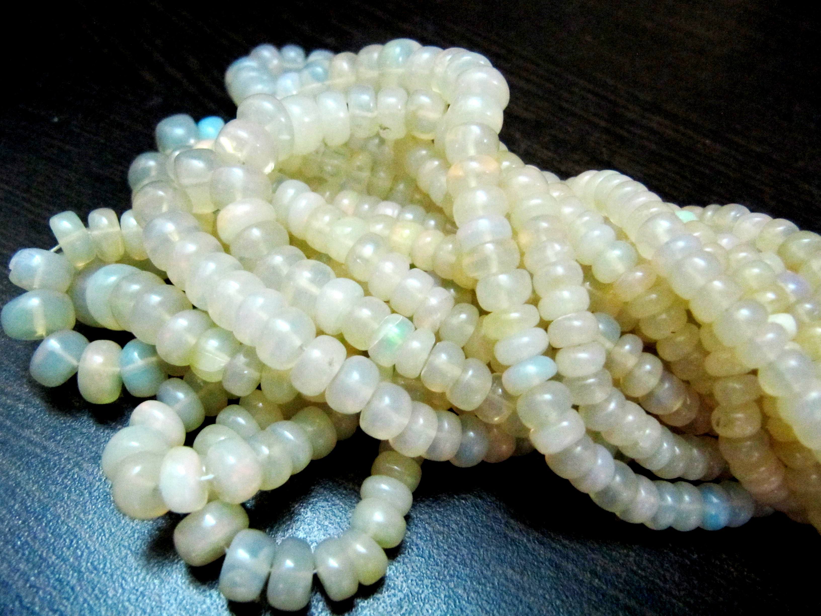 Natural Ethiopian Opal Beads Rondelle Smooth beads