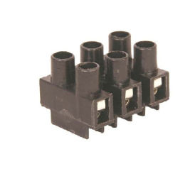 Terminal Block - Nylon, 1.5x1.5x1.5 inches | 6 Terminals, 300V, 15A, Black