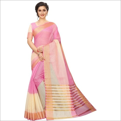 Fancy Plain Cotton Silk Saree 2D Colour