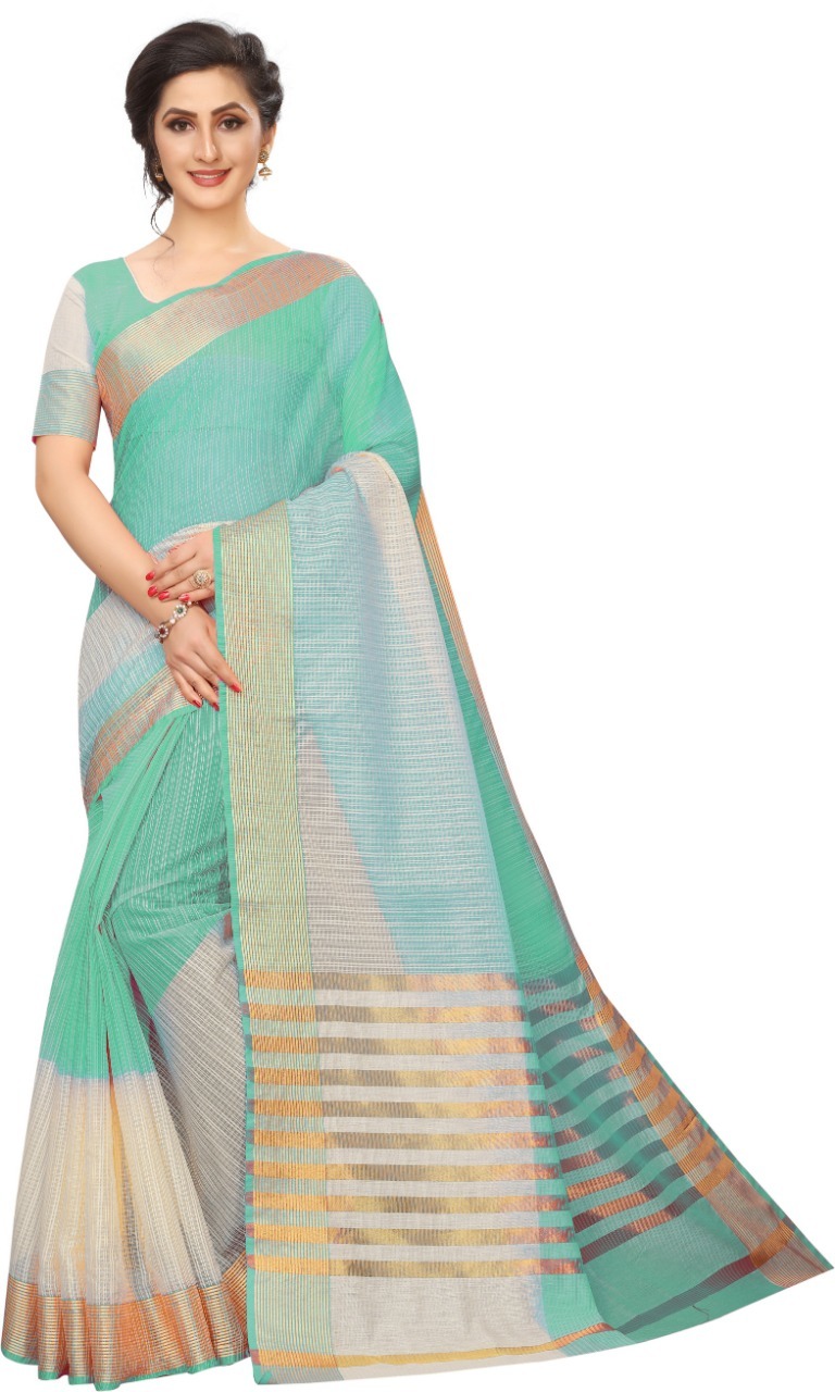 Fancy Plain Cotton Silk Saree 2D Colour