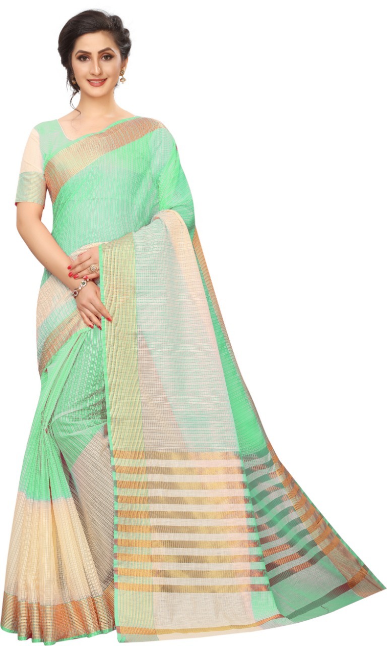 Fancy Plain Cotton Silk Saree 2D Colour