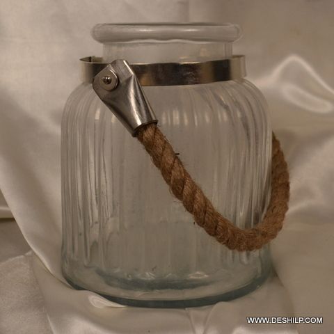 Cutting Glass Jar With Rope Hanger