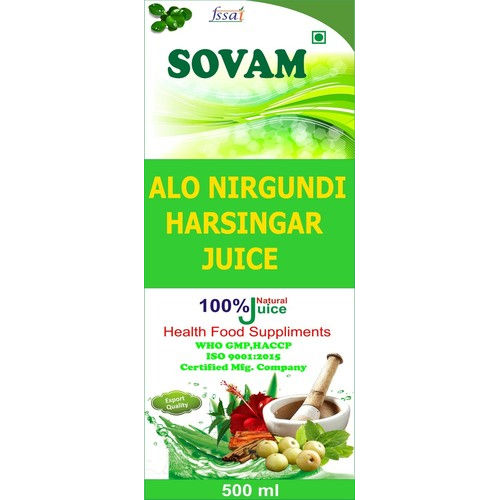 Herbal Product Aloe Nirgundi Harsingar Juice