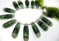 Natural Moonstone Green Zebra Jade Pear Shape Jewelry Making Beads