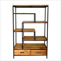 Wrought Iron Book Shelf - Color: Brown