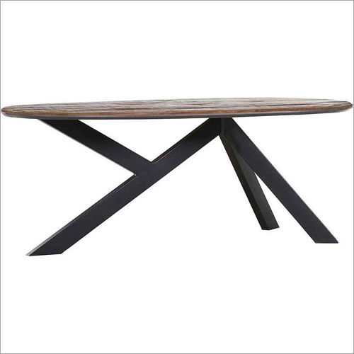 Wrought Iron Wooden Coffee Table