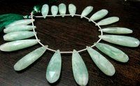 Natural Moonstone Russian Amazonite Pear Shape Jewelry Making Beads