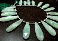 Natural Moonstone Russian Amazonite Pear Shape Jewelry Making Beads