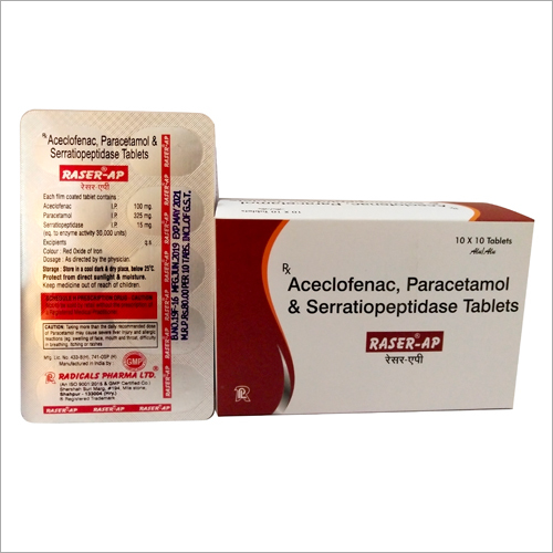 Aceclofenac Paracetamol And Serratiopeptidase Tablets